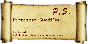 Pirnitzer Surány névjegykártya